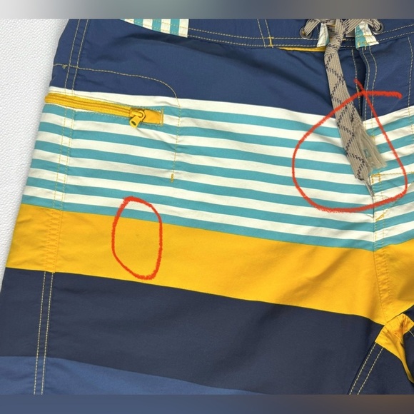Patagonia Wavefarer Board Shorts Mens Size 34 Fitz Striped Swim Trunks - Picture 7 of 14